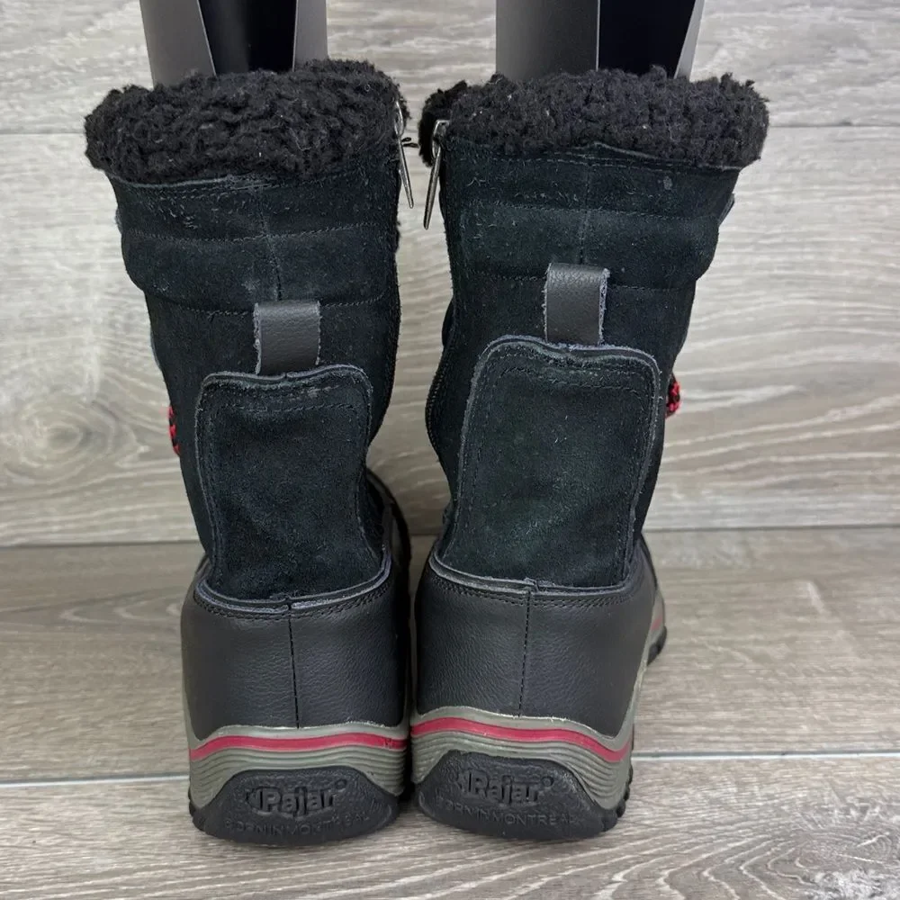 Pajar Alina Women’s Sz 7-7.5/EU 38 Black Red Warm Waterproof Snow Winter Boots